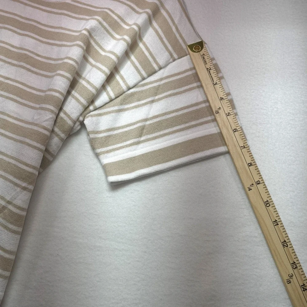 Michael Kors Women's Relaxed Fit Dune Stripe Soft‎ Knit Top XL NWT $88 MSRP